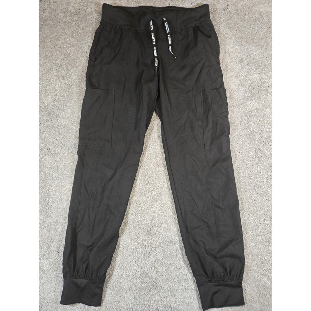 Med Couture Insight Jogger Scrub Pants Womens Small Black Cargo Pocket Medical - Picture 2 of 8